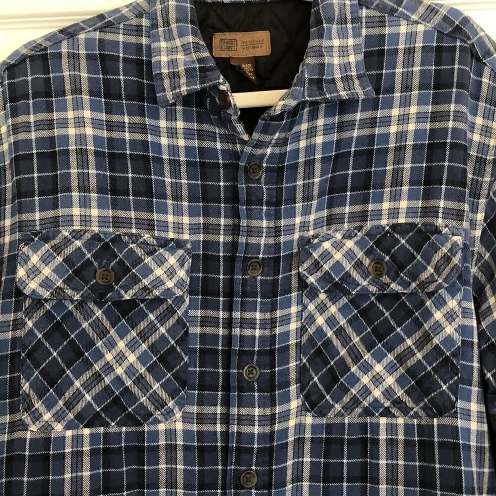 COPY - Men’s M Shacket Jacket Blue plaid quilted